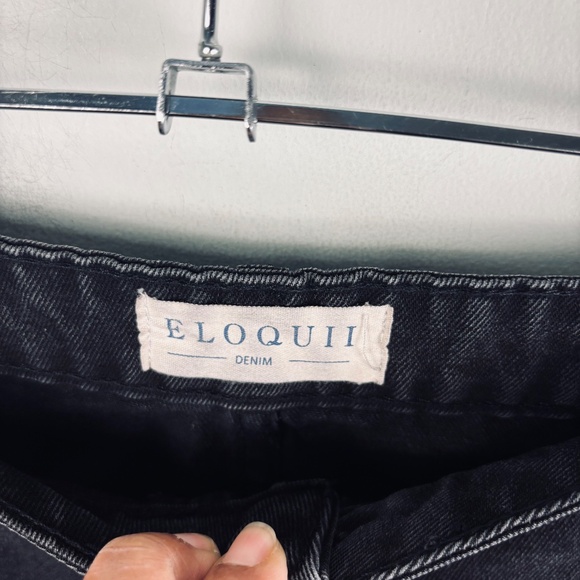 Eloquii Black Wash Wide Leg Crop Jean Size 20 - Picture 3 of 4